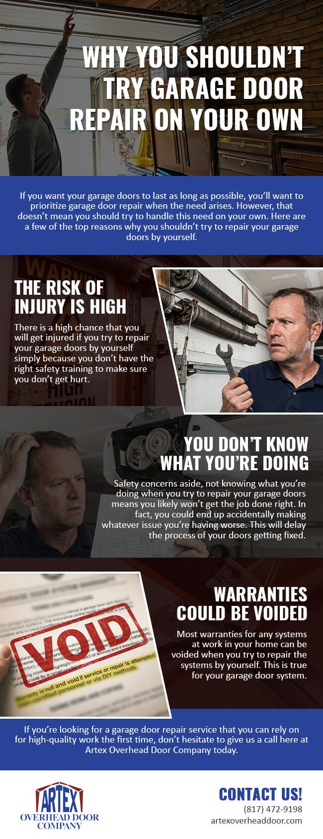 Why You Shouldn’t Try Garage Door Repair on Your Own